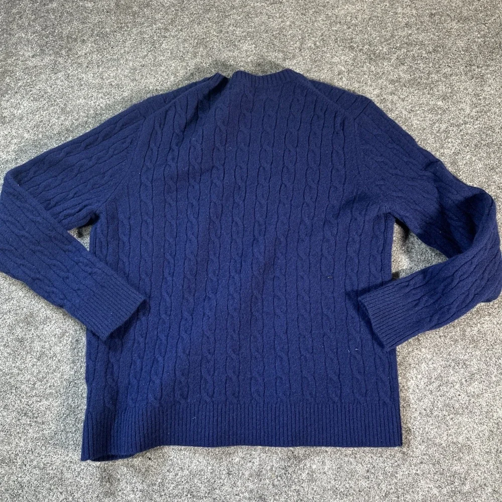 Brooks Brothers 100% Scottish Lambswool Cable Knit Sweater Mens XL Fits Large